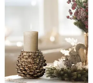 5" Pinecone Candle Holder By Valerie