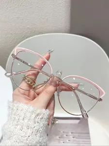 Fashion Cat Eye Frame Eyeglasses, High Quality Eyeglasses, Trendy Casual Eyeglasses for Women & Men, Fashion Eyeglasses for Work, Daily Clothing Decor, Perfect for Student Daily Use