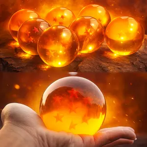 DBZ 7 Stars Dragon Ballss Set Contains 7 Transparent Crystal Balls with Stars Animation Orange with Red Star Party Gift Box Christmas Gifts