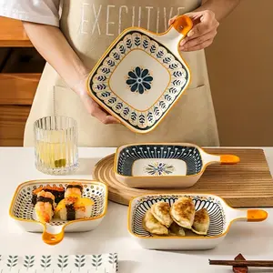 Inch Ceramic Baking Dish with a Single Handle, Perfect for Home Baking And Wilderness Camping, Featuring a Stylish Design