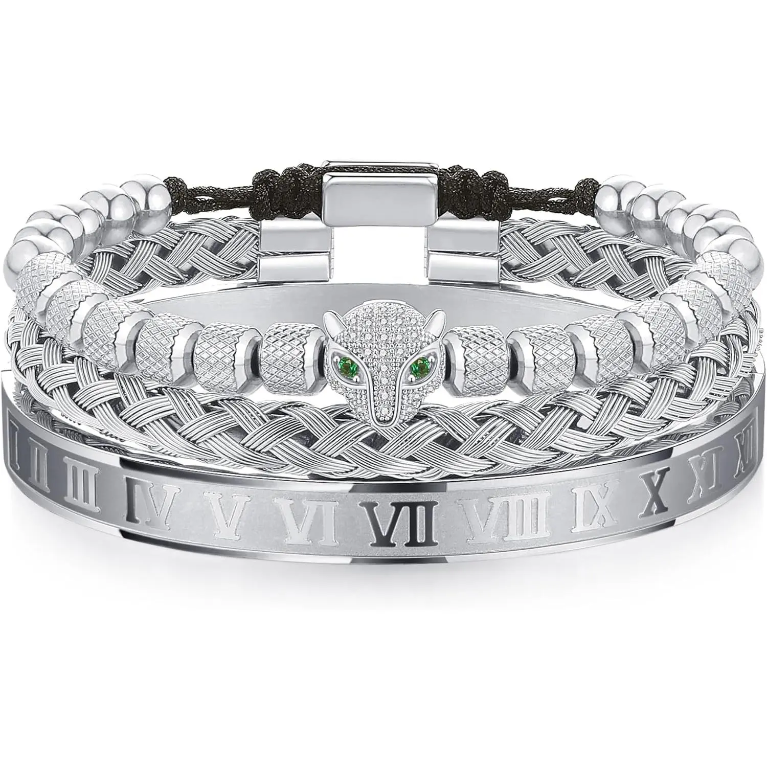 O:Silver-CZ Leopard Head