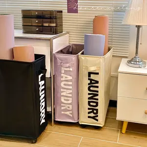 Laundry Hamper: Swivel wheels for easy mobility, large-capacity for loads of laundry. Collapsible & space-saving, fits bedrooms/bathrooms/entryways – a convenient home laundry essential, Laundry Organizer