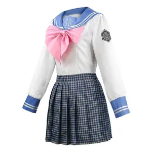 Maizono Sayaka Cosplay Costume Danganronpa Cosplay Sailor Uniform  Women Girl Halloween Party JK School Uniform with Wig
