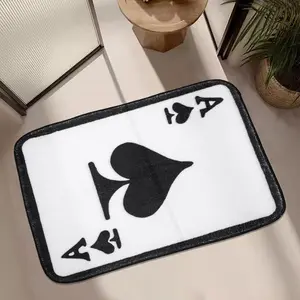 Poker Card Pattern Rug, Soft Area Rug, Non-slip Soft Floor Mat, Decorative Floor Mat for Home Living Room Bedroom