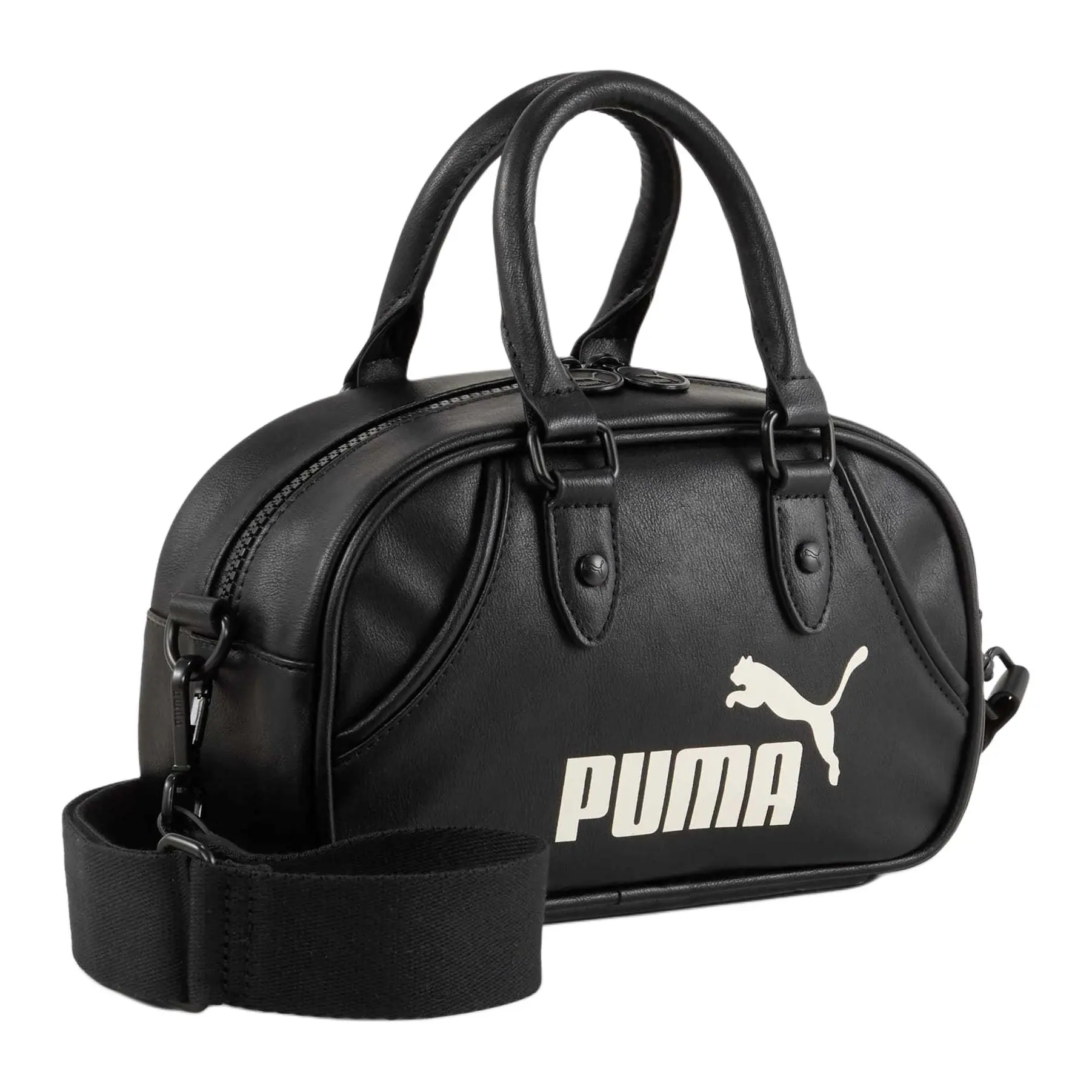 Women's PUMA Archive Mini Shoulder Handbag - Athletic, Street, Casual Use, Zipper Closure, Durable Polyester, Lightweight, Black