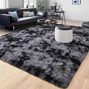 modern style solid color fluffy shaggy rug, non-slip soft area rug, soft fluffy rugs, decorative carpet for home living room bedroom, home decor