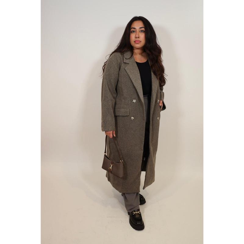 Double Breasted Lapel Duster Coat