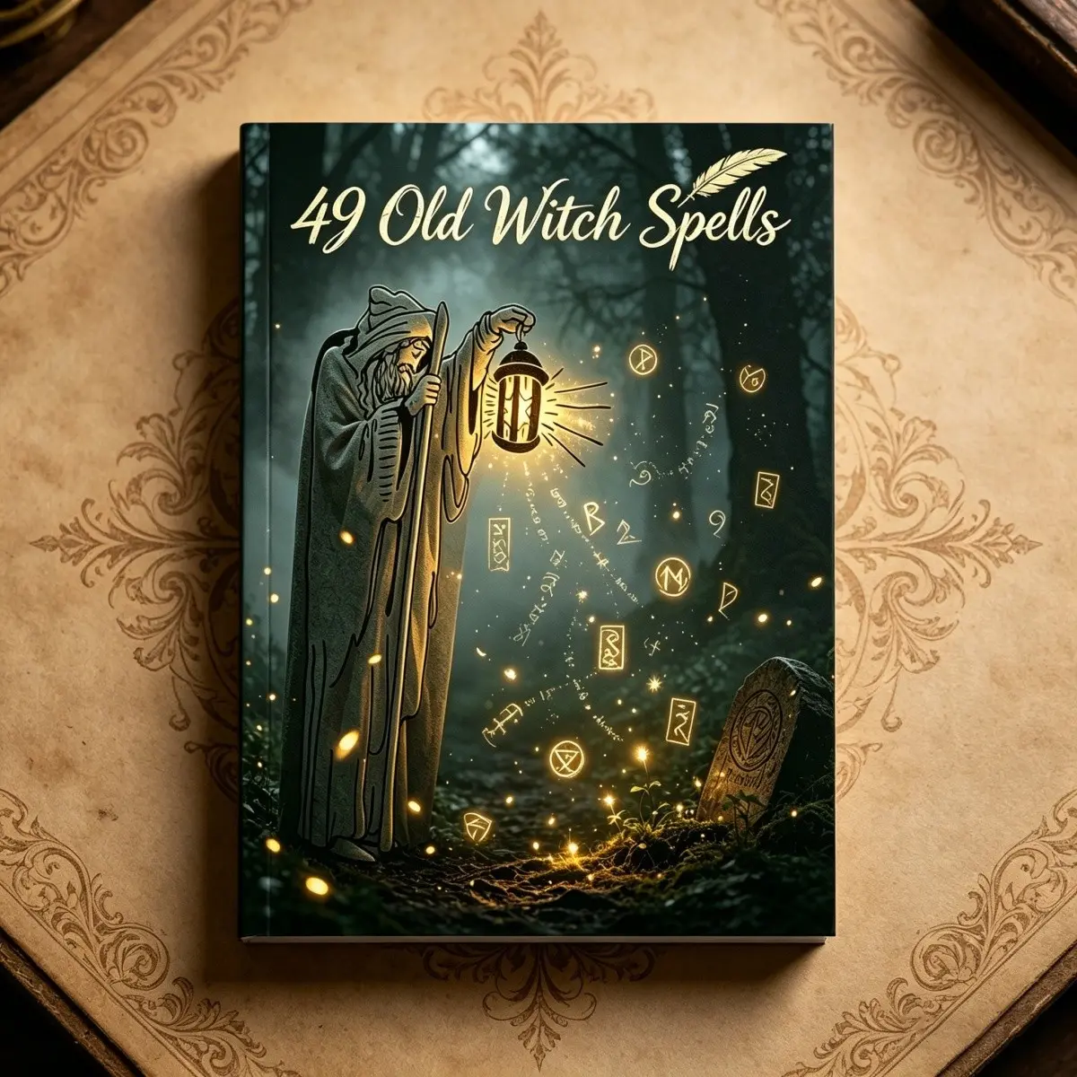 Ancient Witchcraft Notebook with 49 Spells, Handwritten Shadow Magic Journal, Grimoire Potion Book, Paper Cover, Unlock Old Magic Guide, Shadow Work Journal