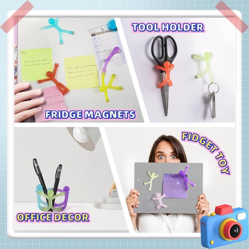10Pcs Colorful Magnetic Humanoids for Kids .Flexible Fridge Magnets & Fidget Toys, CreativeMagnetic Characters, Suitable for FunDecorations on Refrigerators, Whiteboards orOffices
