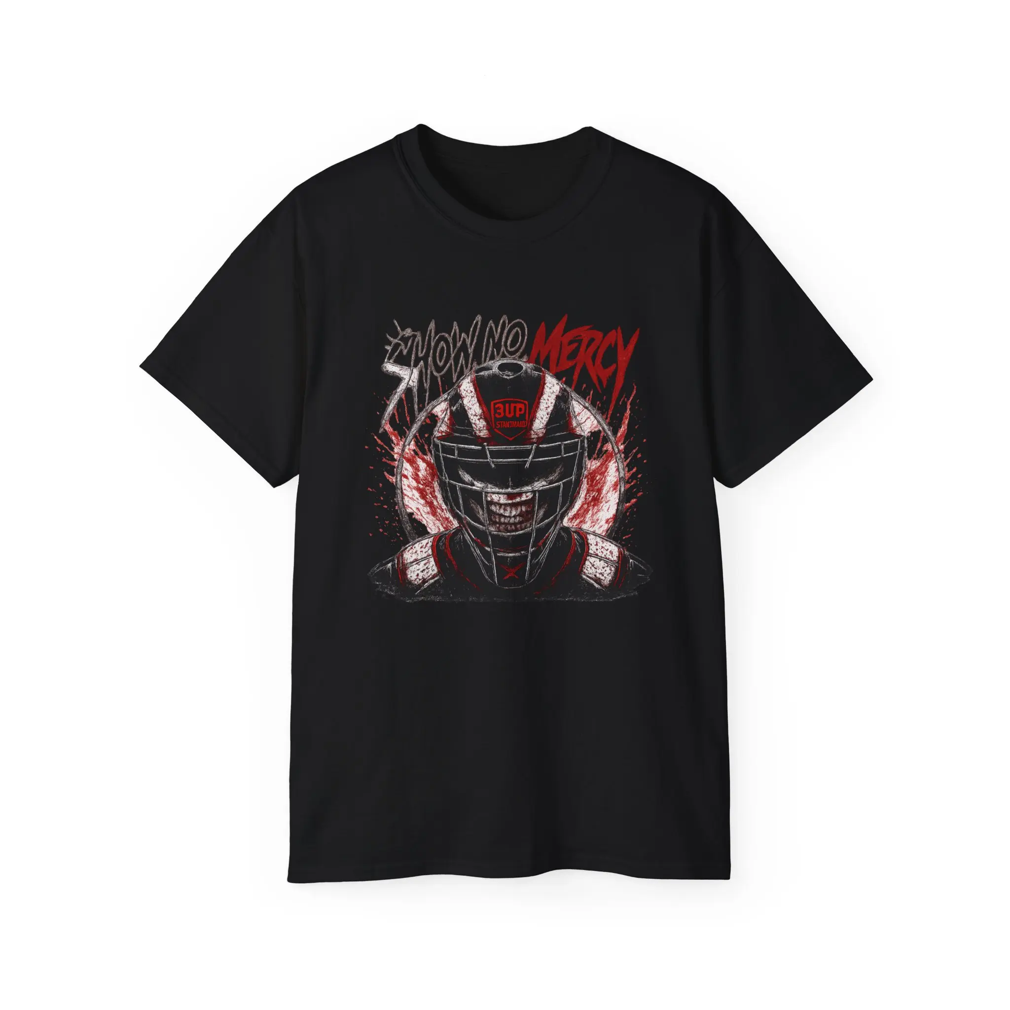 Show No Mercy Baseball Catcher T-Shirt
