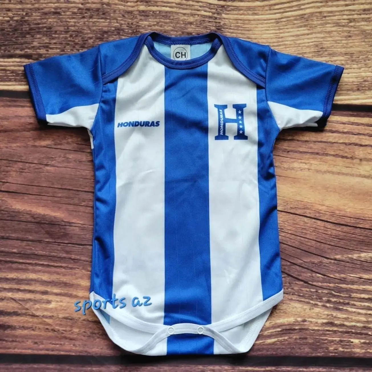 Honduras Baby Soccer Jersey, Home blue white pañalero, Bebe one piece, Seleccion honduras baby Bodysuit UTD S4F