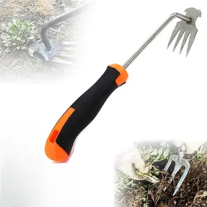 Weed Puller Tool, Rubber Handle Manual Weed Pulling Tool,Portable Manganese Steel Weeding Tools, Weeding Artifact Tool for Gardening Backyard Farm Planting & Uprooting Weeding Tool