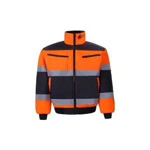 212 MAIN Men's High-Visibility Class 2 Reversible Reflective Safety Vest - Orange & Black, 2XL, Work Safety Vest for Construction Use, Jacket-Style Design with Reflective Tape
