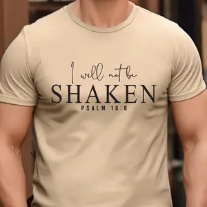 I Will Not Be Shaken - Psalm 16:8 Christian T-Shirt Soft Knit Fabric Elastic Collar Unisex WearTheWord FaithBasedFashion