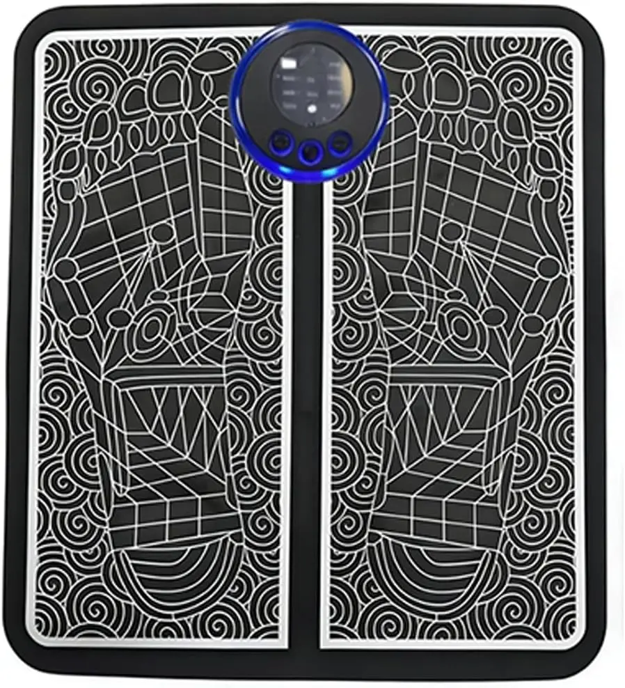 Rechargeable EMS Foot Massage Pad, Electric Foot Leg Massage Mat, 6 Modes 9 Adjustable Intensity Levels-2703