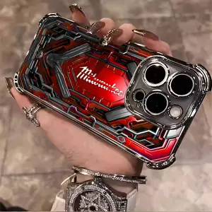 Stylish phone case for iPhone 11/12/13/14/16/17 X Xs Pro Max Plus Air. Features an electroplated frame, luxurious transparent material, four-corner shockproof TPU soft shell, shock and dust protection, and makes a personalized gift for friends and boys.