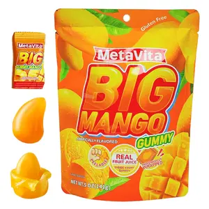 Big Mango Gummy Candy – Individually Wrapped Peelable Mango Gummy with Real Puree – Chewy, Gluten-Free – 1 Pack 5oz