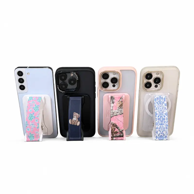 PRO for MAGSAFE DESIGNS - Removable Magnetic Phone Grip: Magnetic Grip, Kickstand, Wireless Charging Compatible, Silicone Strap, Securely Attaches to MagSafe-Compatible Cases, Easy On/Off, Stronger Magnets Cellphone