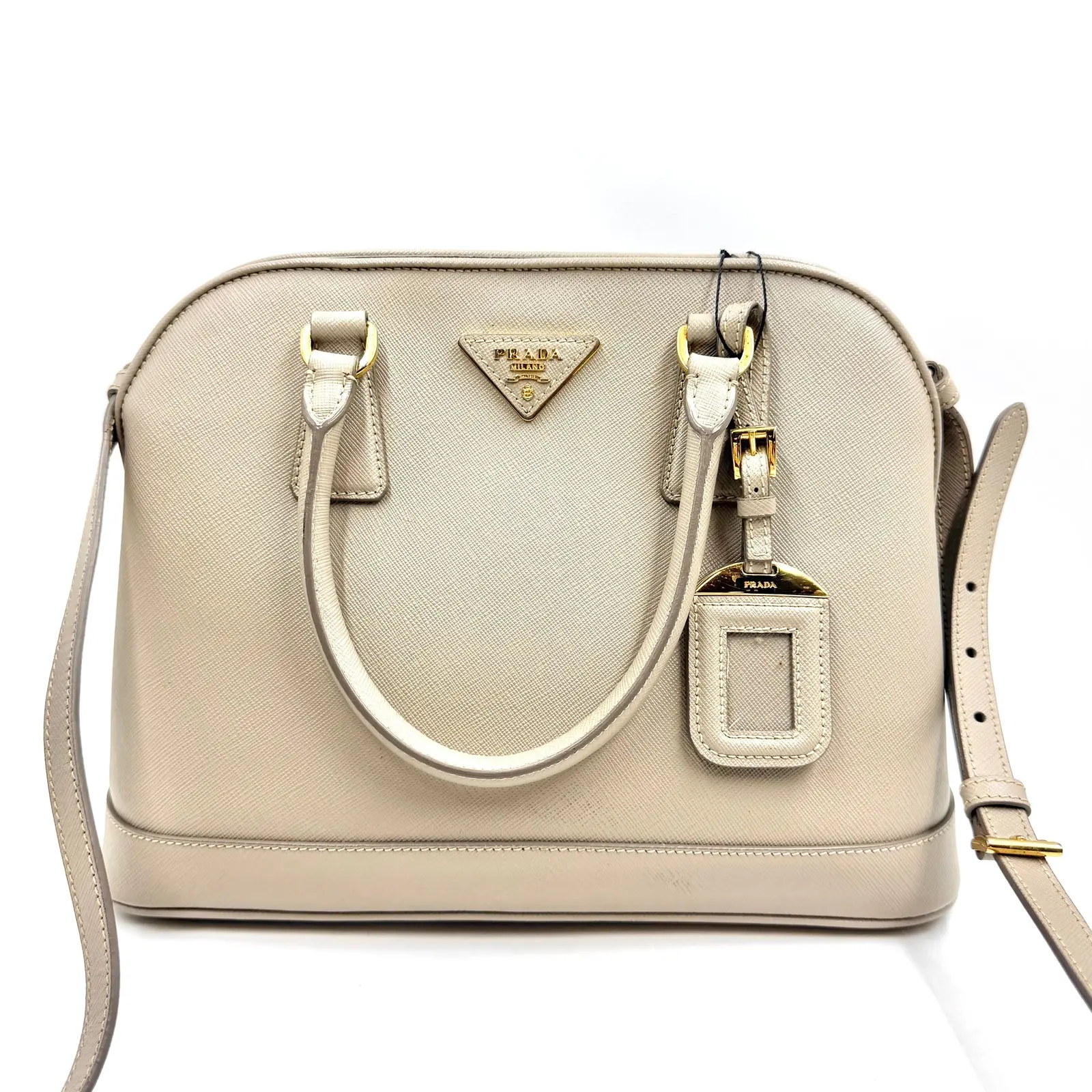 Pre-owned PRADA AS SHOWN Clutches & Wristlets HZ 4181 Saffiano Leather Dome Handbag 26.05.08