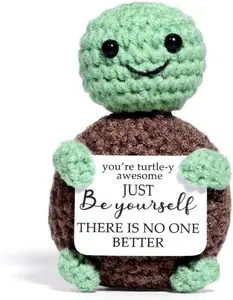 Easter Basket Stuffers Easter Decorations Funny Positive Turtle Gifts Emotional Support Nuggets Inspirational Crochet Animals Handmade Birthday Gifts for Son Daughter Coworker Girls Dad MoM
