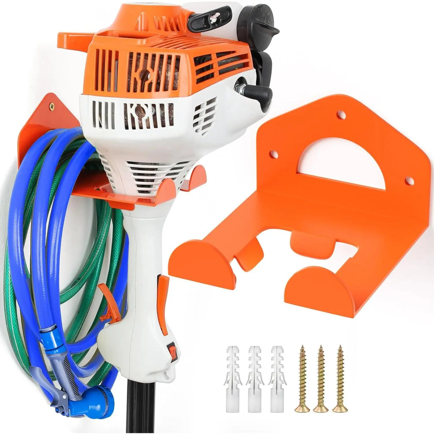 Weed Eater Hanger, Garage Organization Wall Hanger, Weed Eater Holder Heavy-Duty String Trimmer Rack for Hedge Trimmer, Garden Tools, Garage, 1 Pack