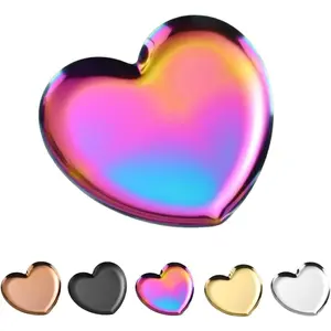 Stainless Steel Spoon Rest for Stove Top, Cute Spoon Rest for Kitchen Counter, Cooking Spoon Holder for Kitchen Counter, Utensil Rest for Spatula Ladle or Tong, 1 (Heart, Rainbow) Cutlery Tableware