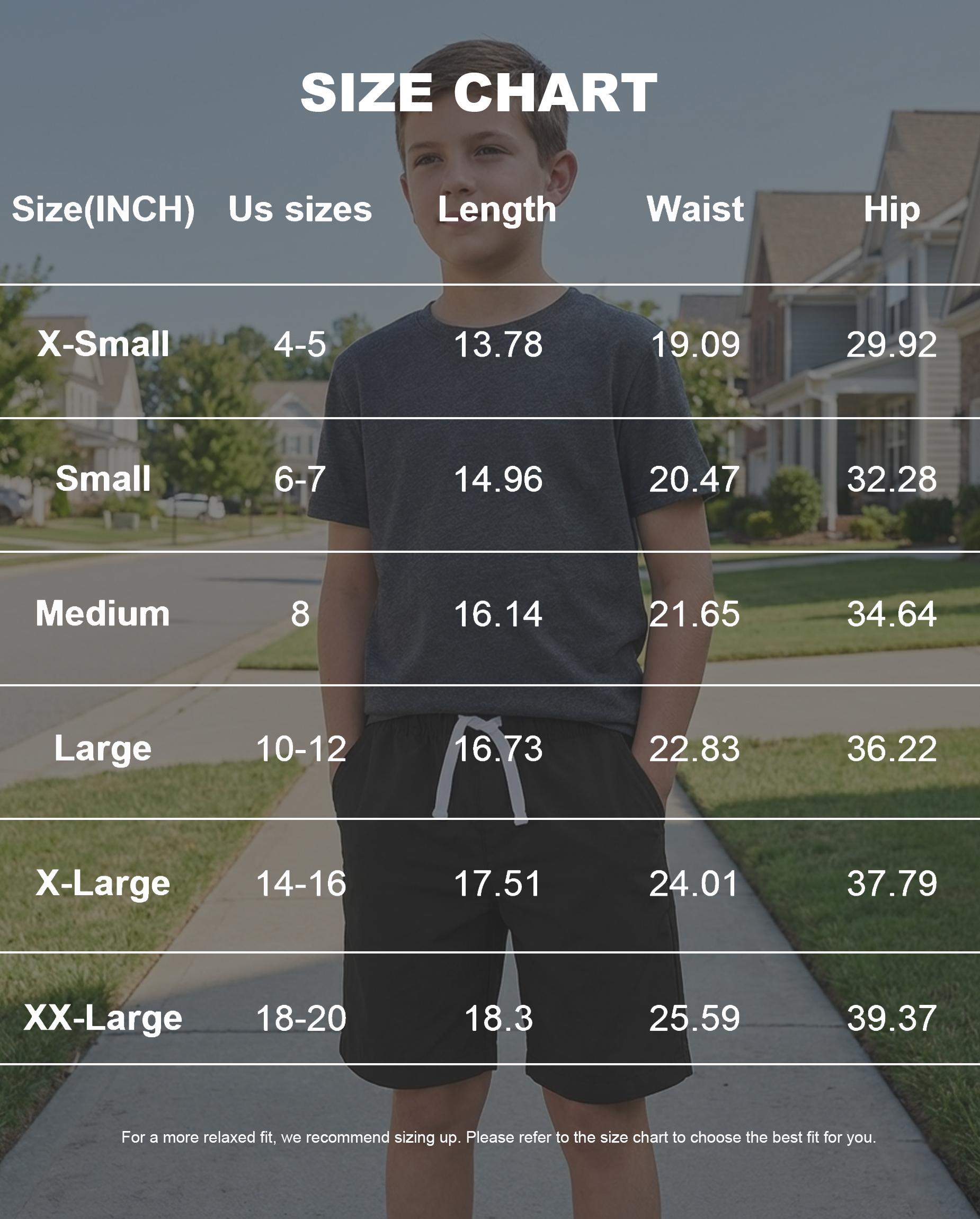 Boys Khaki Cotton Shorts,4 Pack Elastic Waist Drawstring Shorts with Pockets 4-16 Years