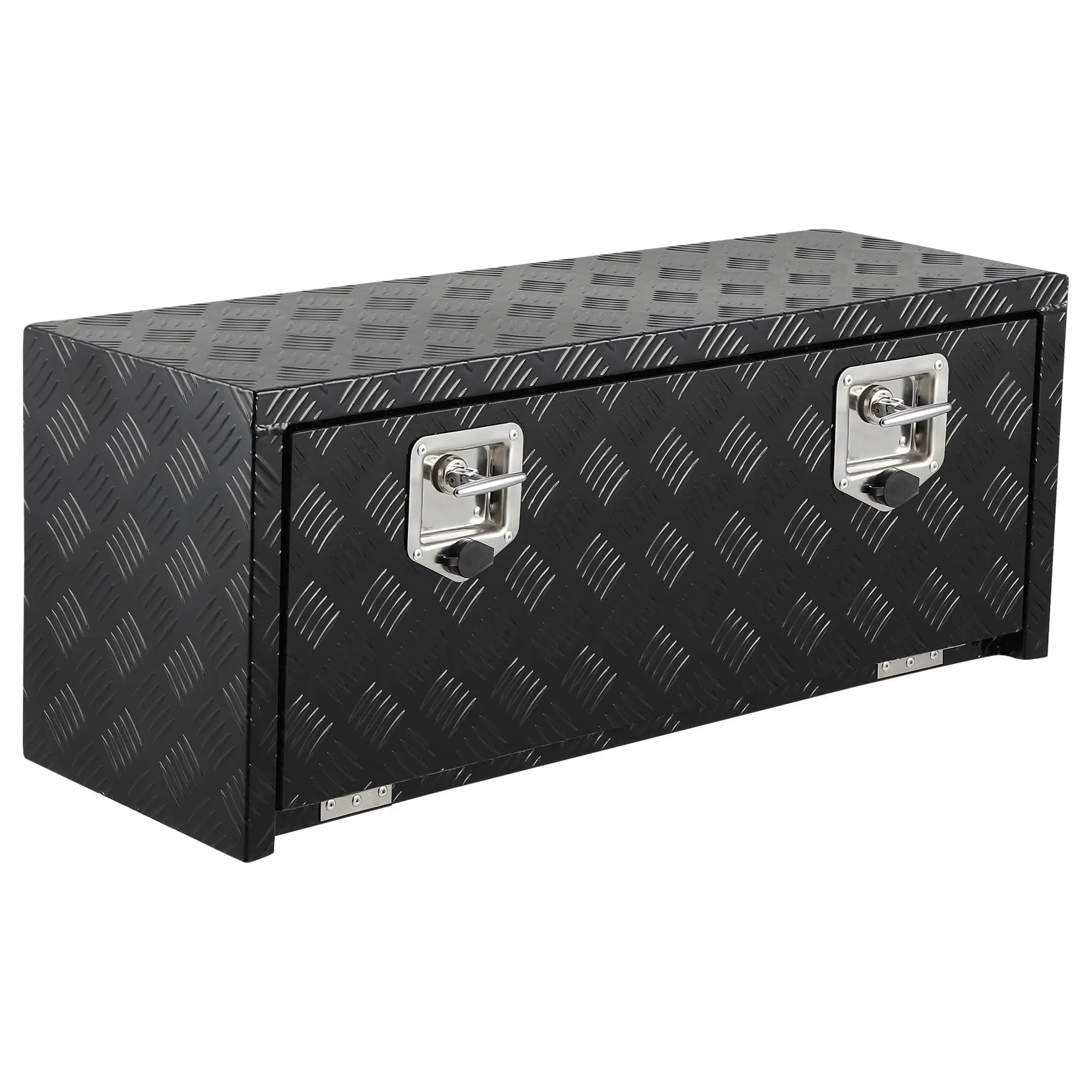 36x18x18 in Black Heavy Duty Aluminum Underbody Tool Box - Waterproof Welded Seal Square Storage Chest, Durable Double Lock for Pickup Truck Bed, RV