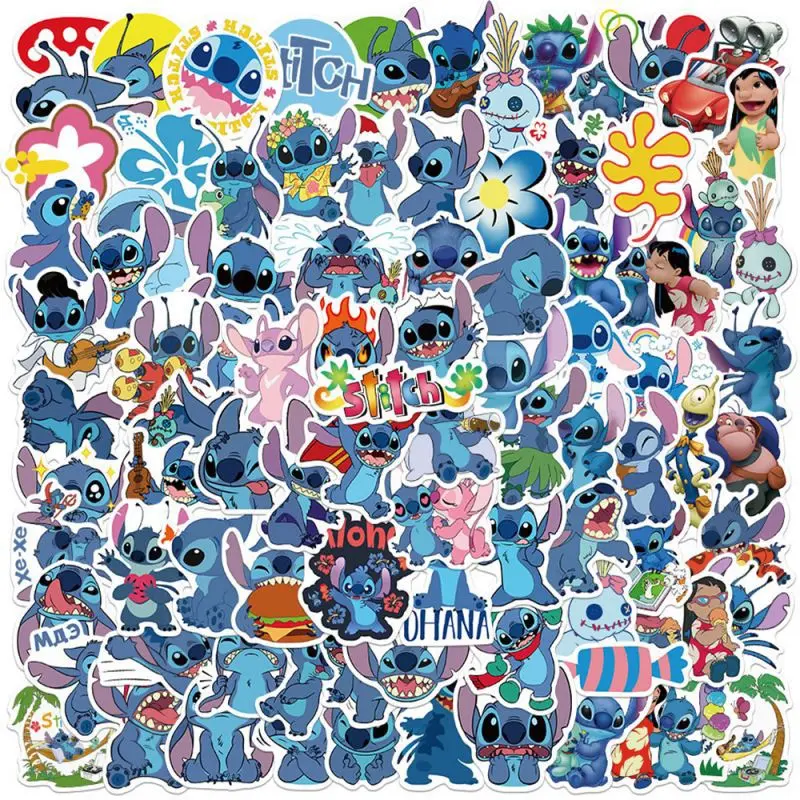 Disney Stitch Stickers 100pcs Featuring Various Adorable Stitch Designs Perfect for Scrapbooking and Decorations