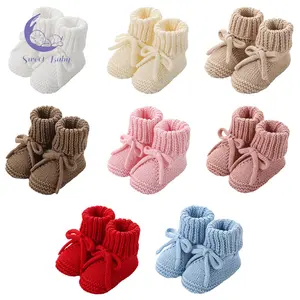 Baby Boys Girls Knitted Shoes Soft Sole First Walking Socks Comfortable Indoor Booties