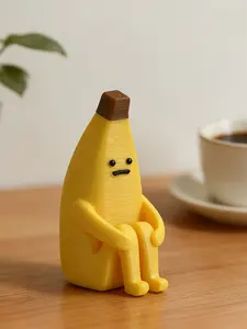 1pc Cute Anxiety Relief Banana 3D Print Ornament, Home Desk Decor, Office Decoration, Personalized Stress Relief Sculpture, Unique Gift Idea
