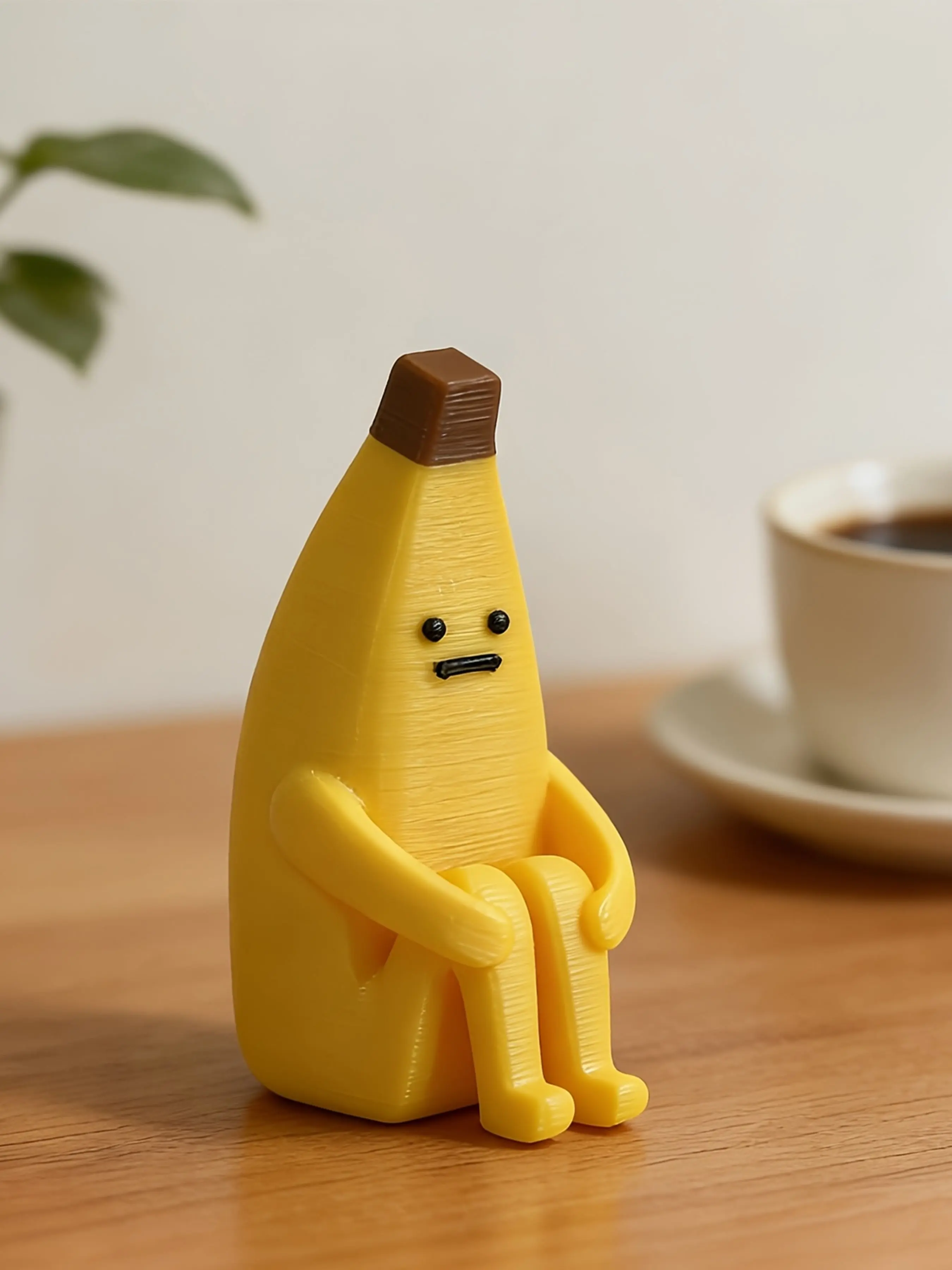 1pc Cute Anxiety Relief Banana 3D Print Ornament, Home Desk Decor, Office Decoration, Personalized Stress Relief Sculpture, Unique Gift Idea