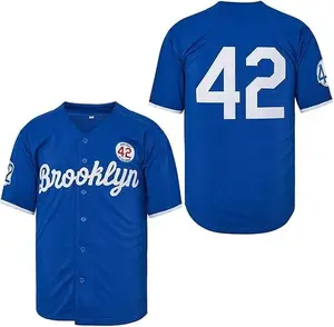 Brooklyn Baseball  42 Vintage Embroidery Sport Shirt  Rivalry Halloween Gift Christmas game day outfit jackie robinson