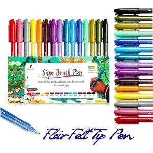 15pcs 0.4mm Fine Point Sign Brush Pen Assorted Colors Felt Tip Art Brush Marker Journaling Pen Set for Beginners Adult Hand Lettering Calligraphy
