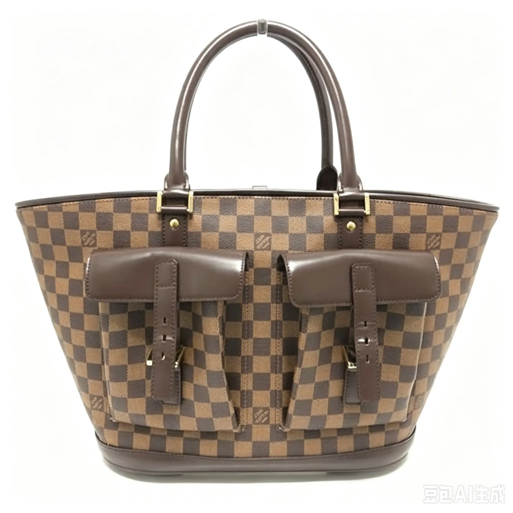Pre-owned Louis Vuitton leather Small leather goods Damier vintage handbag