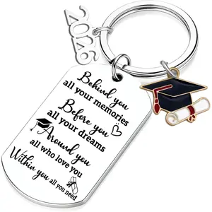 Class of 2026 Graduation Keychain - Stainless Steel Keepsake with "Behind You All Memories" Inspirational Quote, Graduation Gifts for High School Graduates, Party Favor