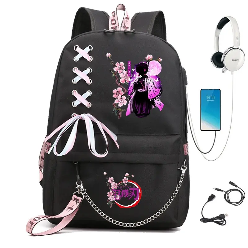Demon Slayer: Kimetsu no Yaiba – Shinobu Kocho School Backpack (Casual/Daily Use)