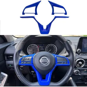 Bright Blue Steering Wheel Interior Decoration Cover Trim Accessories for Nissan