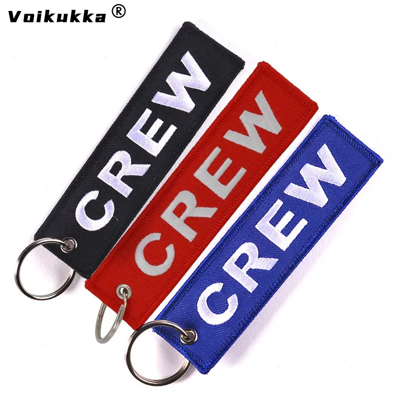 Voikukka Jewelry 3 Colors Letter Crew Both Sides Embroidery Pendant Bag Tags Keychain