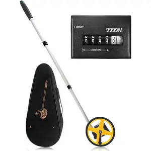 Measuring Wheel in Meters, Meters Measure Wheel - Metric Units [Up to 9,999m], Rolling Measurement with Carrying Bag, Telescopic/One Key to Reset/Starting Point Arrow.
