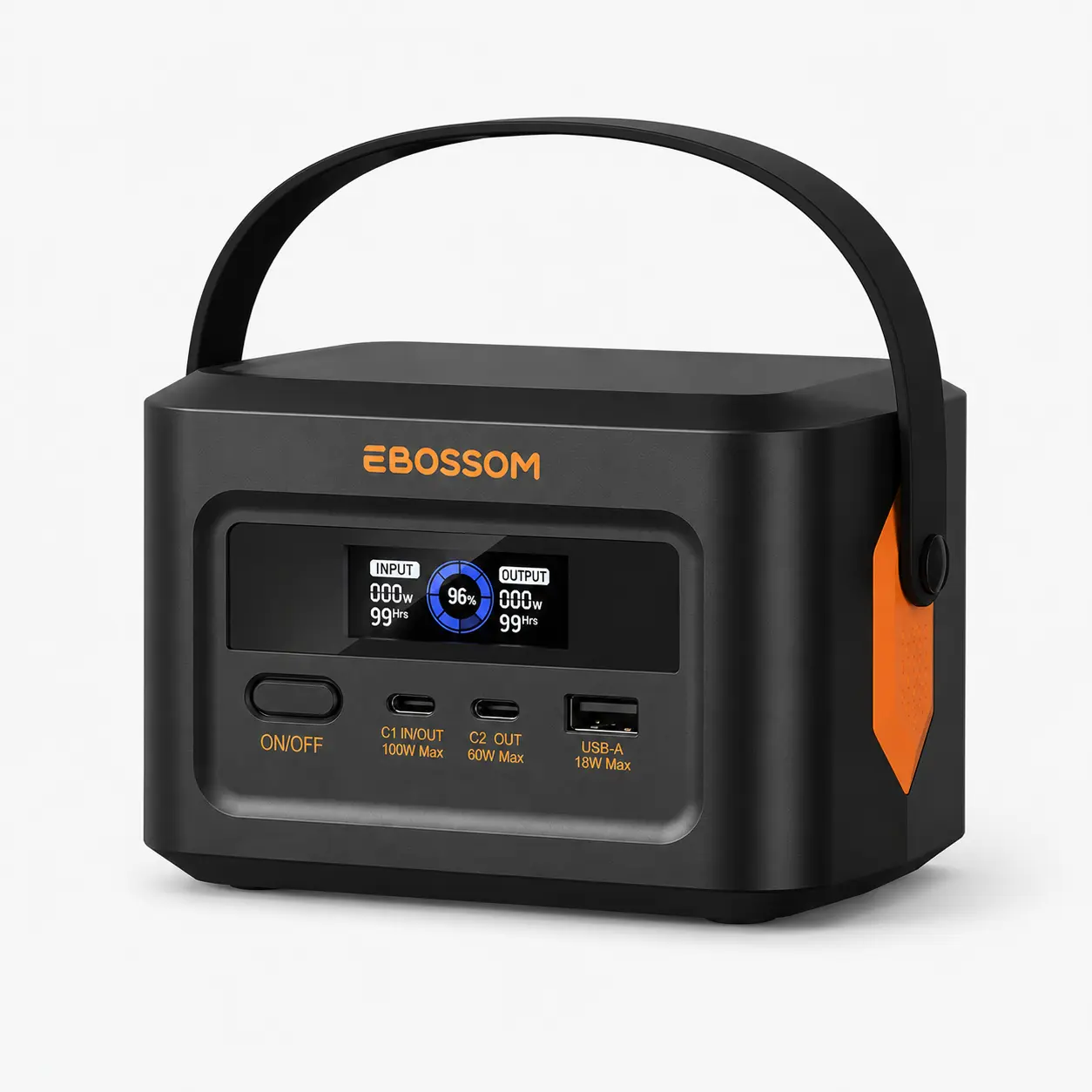 H100 99.2Wh Portable Power Station, 120W Max LiFePO4 Battery Backup with 100W USB-C, LCD Display and 3 Charging Ports for Camping, RV and Emergency Use