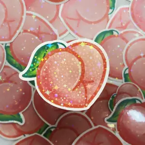 Juicy Peach Holographic Sticker Waterproof