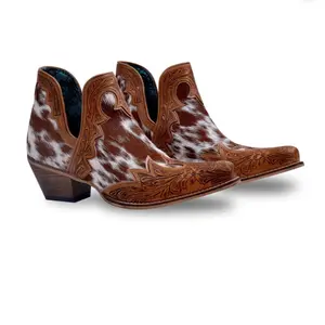 Myra Frisco Falls Hair-On Hide & Hand-Tooled Boots