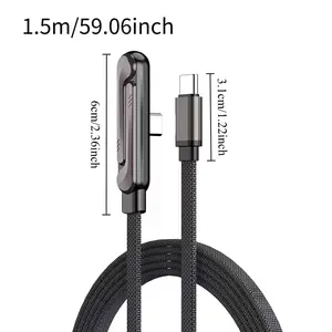 240W foldable phone holder data cable, dual Type-C super fast charging elbow, braided wire, can support phones, suitable for various phones, data transmission