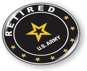 [[Officially Licensed Product] - Retired U.S. Army Star Logo 3D Domed CAR Emblem Badge Sticker Round Truck Decal Vinyl Decals