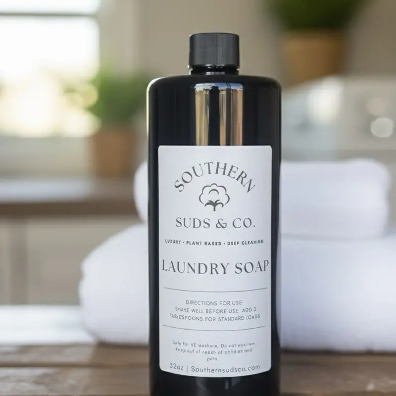 Southern Suds & Co. Luxury Plant Based Deep Cleaning Liquid Laundry Soap 32oz Plant-Based Formula for Laundry Care