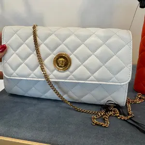 Pre-owned VERSACE FINAL SALE Crossbody Bags BRAND NEW Quilted Calfskin Medusa W.O.C. Crossbody White