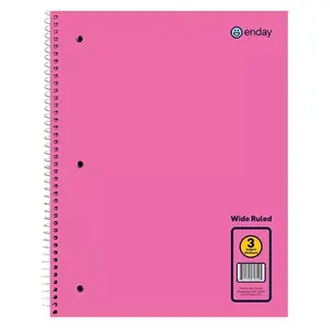 Enday 3-Subject Spiral Notebook Wide Ruled - 120 Sheets