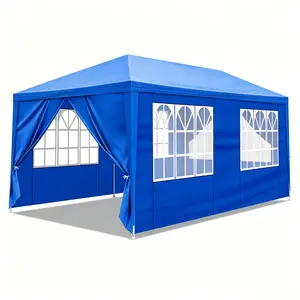 10×20ft Waterproof Canopy Shade Frame Tent - Detachable Side Panels, Iron Tube & PE Cloth Reinforced, UV Protection, Heavy Duty Metal Patio Cover, Folding Large Frame Tent for 30 Guests, Outdoor Shade Solutions for Backyard Parties