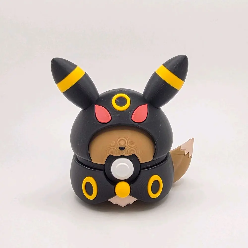 New Pokémon Eevee Poncho-Inspired Poké Ball Collectible Statue - Gaming Setup Desk-Ready Tabletop Decor, Eeveelution Trainer Art Toy, Includes Espeon & Jolteon, The Card Guy TCGs, Choking Hazard Small Parts